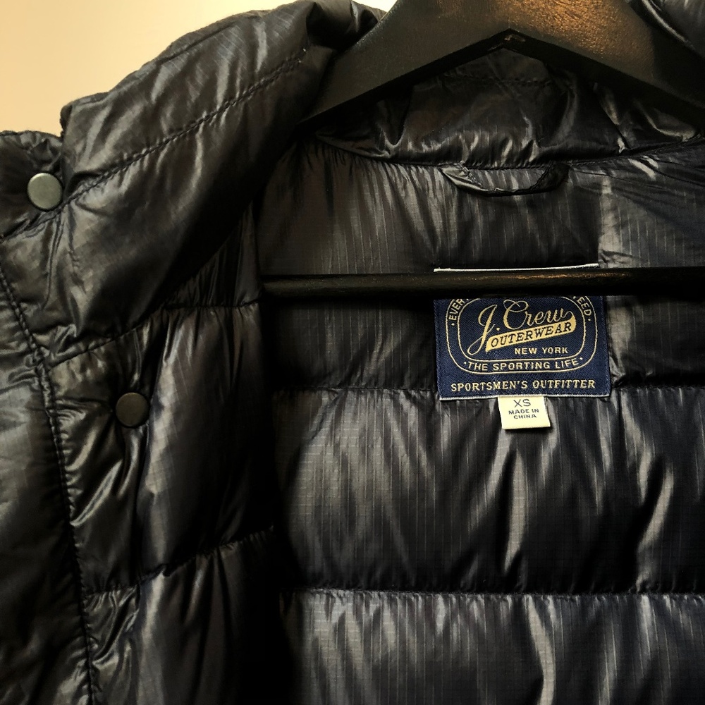 Men's Navy XS J Crew Down Jacket
